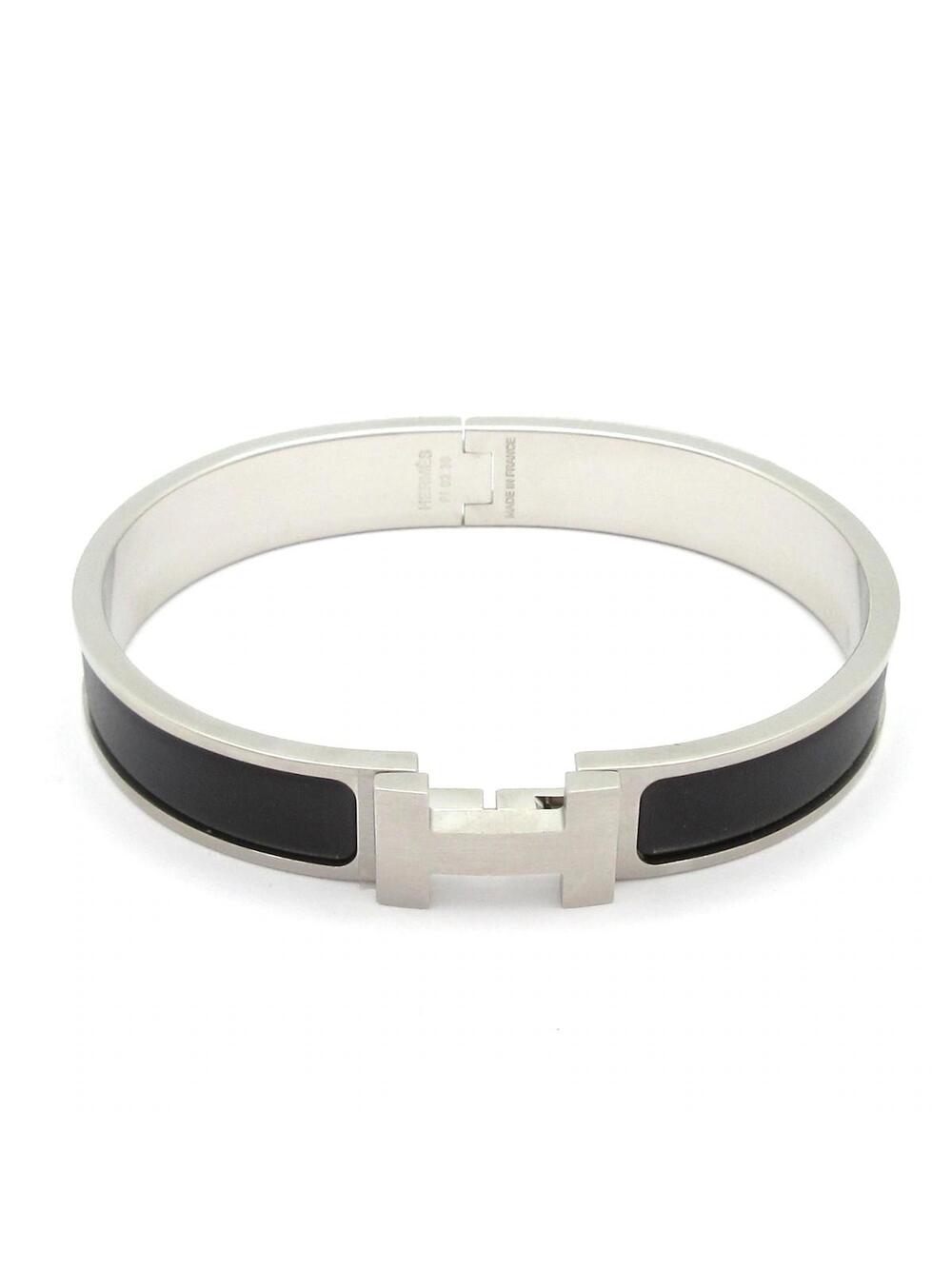 Hermes Clic H Silver Black Hardware #376916H75B
